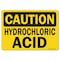 Signmission OSHA Caution, 7" Height, 10" Width, Decal, 7" H, 10" W, Landscape, Hydrochloric Acid OS-CS-D-710-L-19191 - alternate 1
